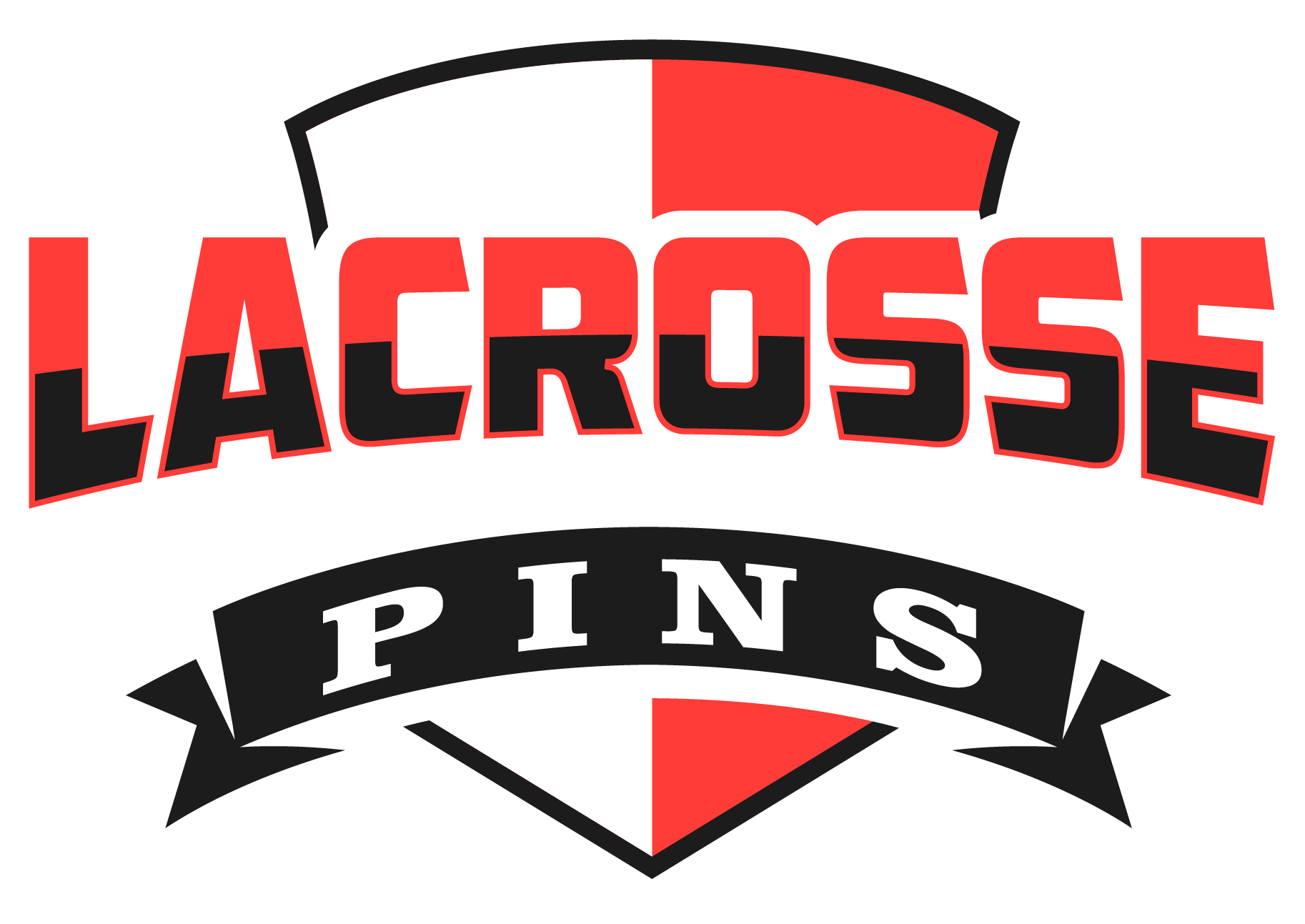 Close-up of custom lacrosse enamel pins